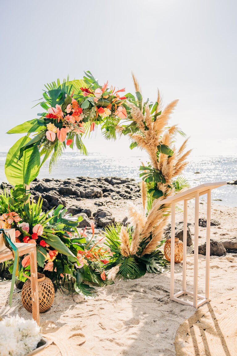Photo d'une cérémonie laïque à La Réunion – Thème tropical – Arche
