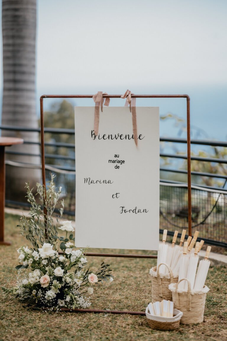 Panneau de bienvenue – Décoration florale