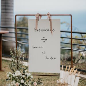 Panneau de bienvenue – Décoration florale