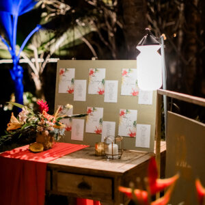 Photo d'un mariage à La Réunion – Plan de tables – Décoration florale