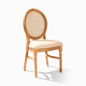 Chaises médaillon bois cérusés