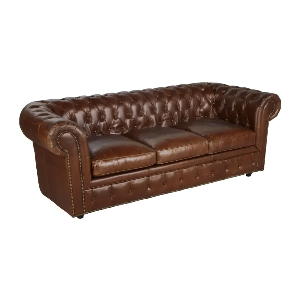 Canapé Chesterfield 3 places Marron 03