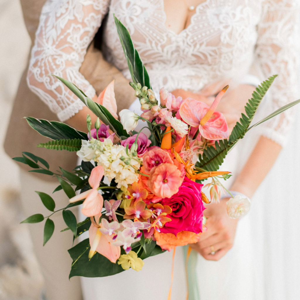 Photo d'un mariage à La Réunion – Bouquet de la mariée – Décoration florale