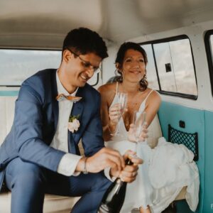 Photo d'un mariage à La Réunion – couple – COMBI VW