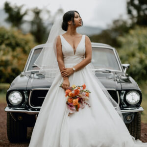 Photo d'un mariage à La Réunion – Ford Mustang