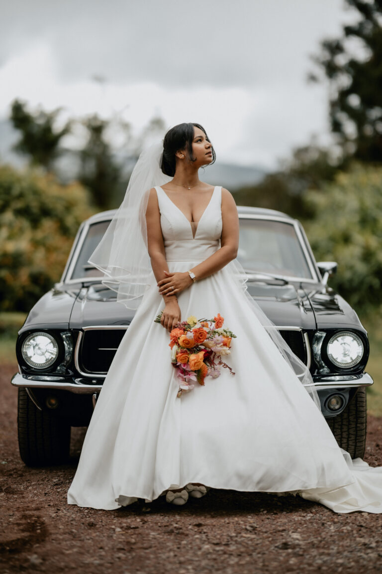 Photo d'un mariage à La Réunion – Ford Mustang